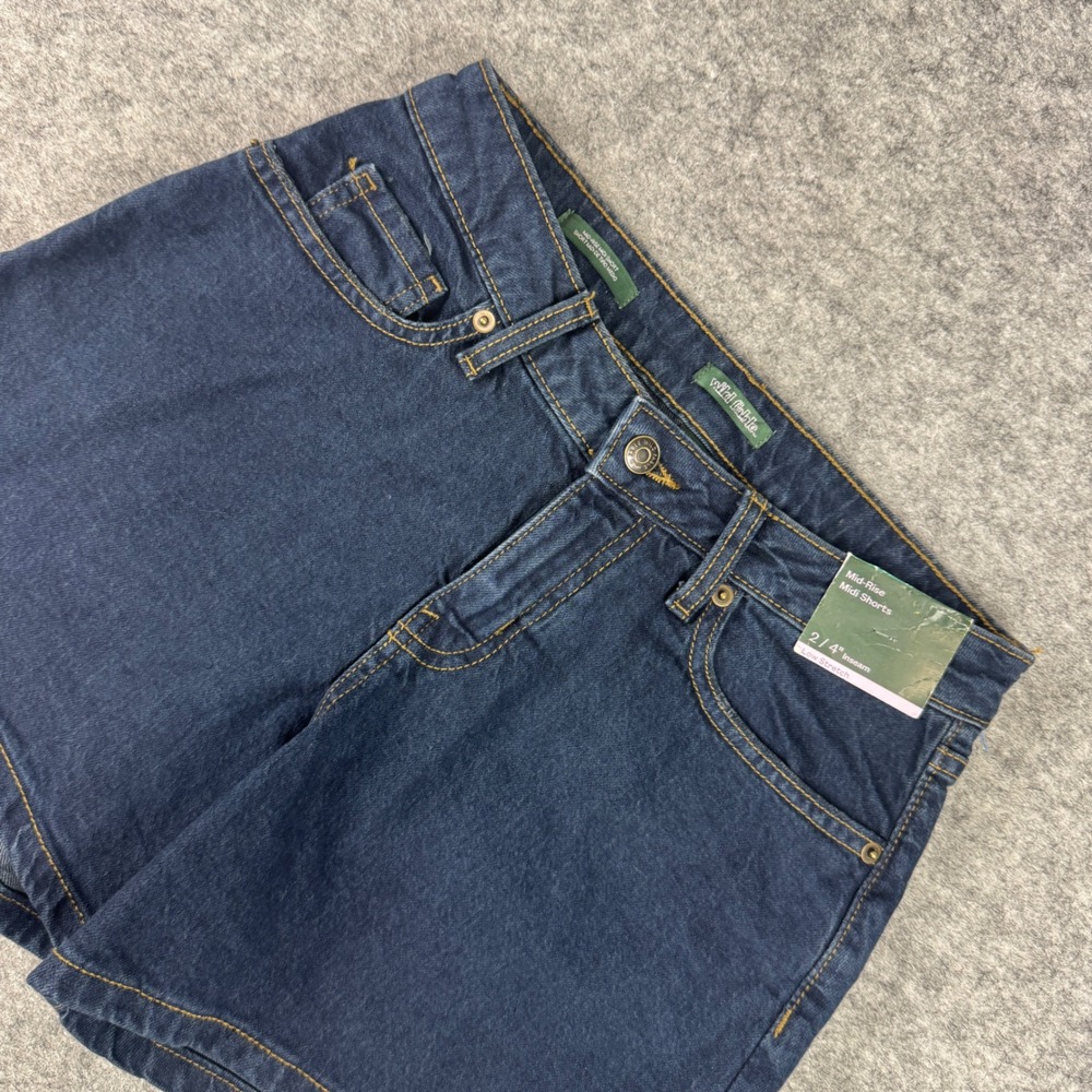 NWT Wild Fable Women Dark Wash Mid-Rise Midi Denim Shorts Size 2 27 Waist